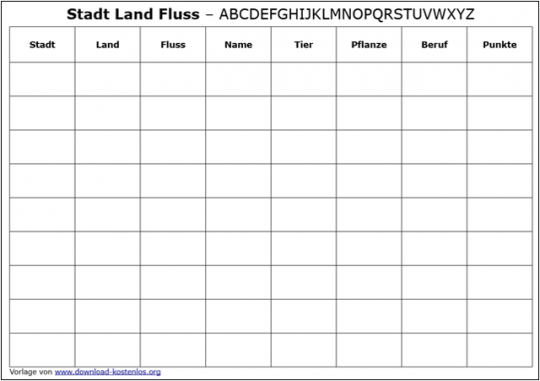 Stadt Land Fluss Vorlage download kostenlos